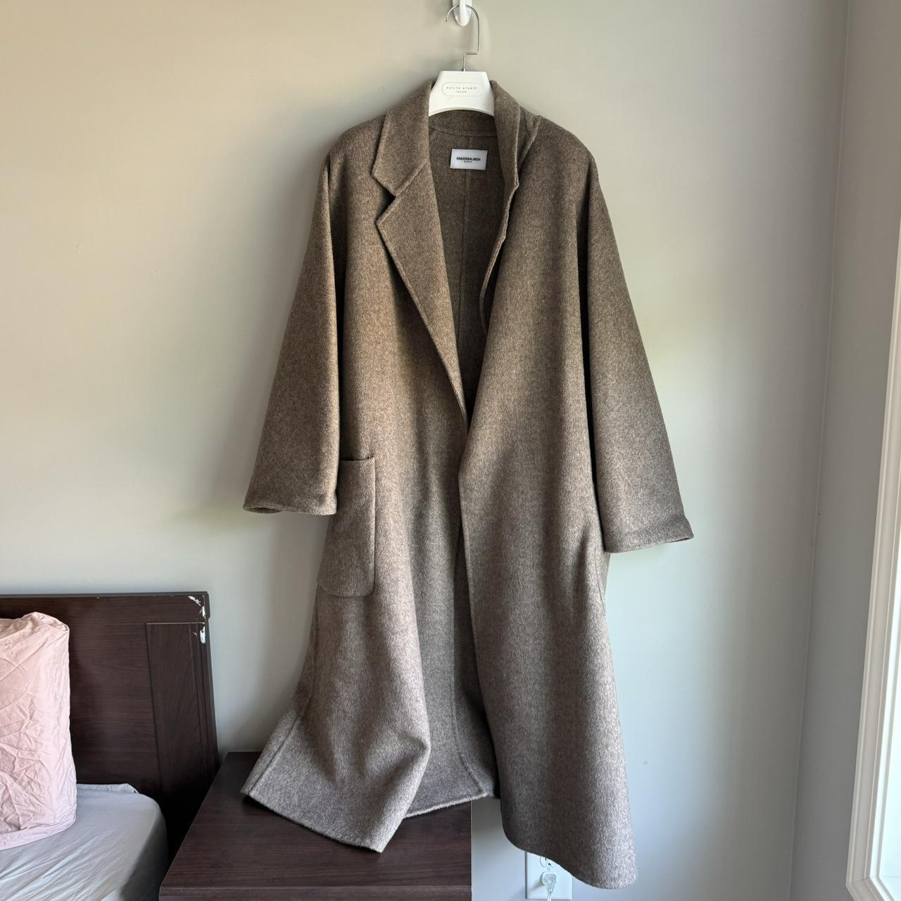 Kindersalmon wool coat. Barely worn. - Depop