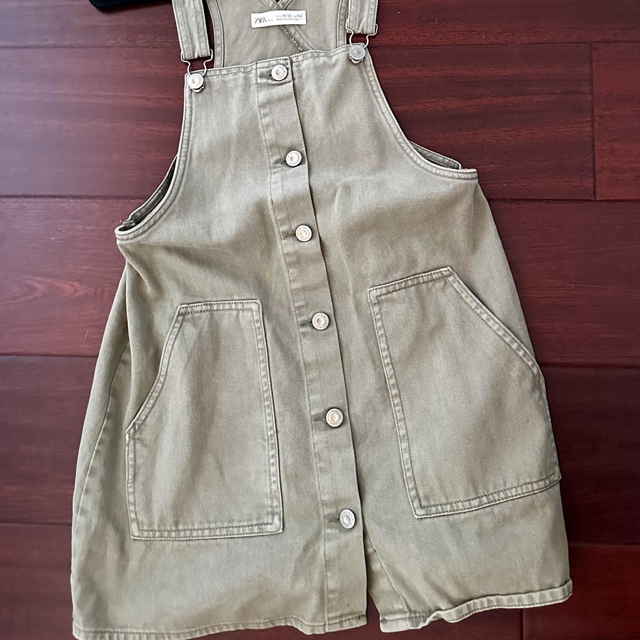 Dress Zara Womens Dungarees ZARA Sage Green Overall Dress,