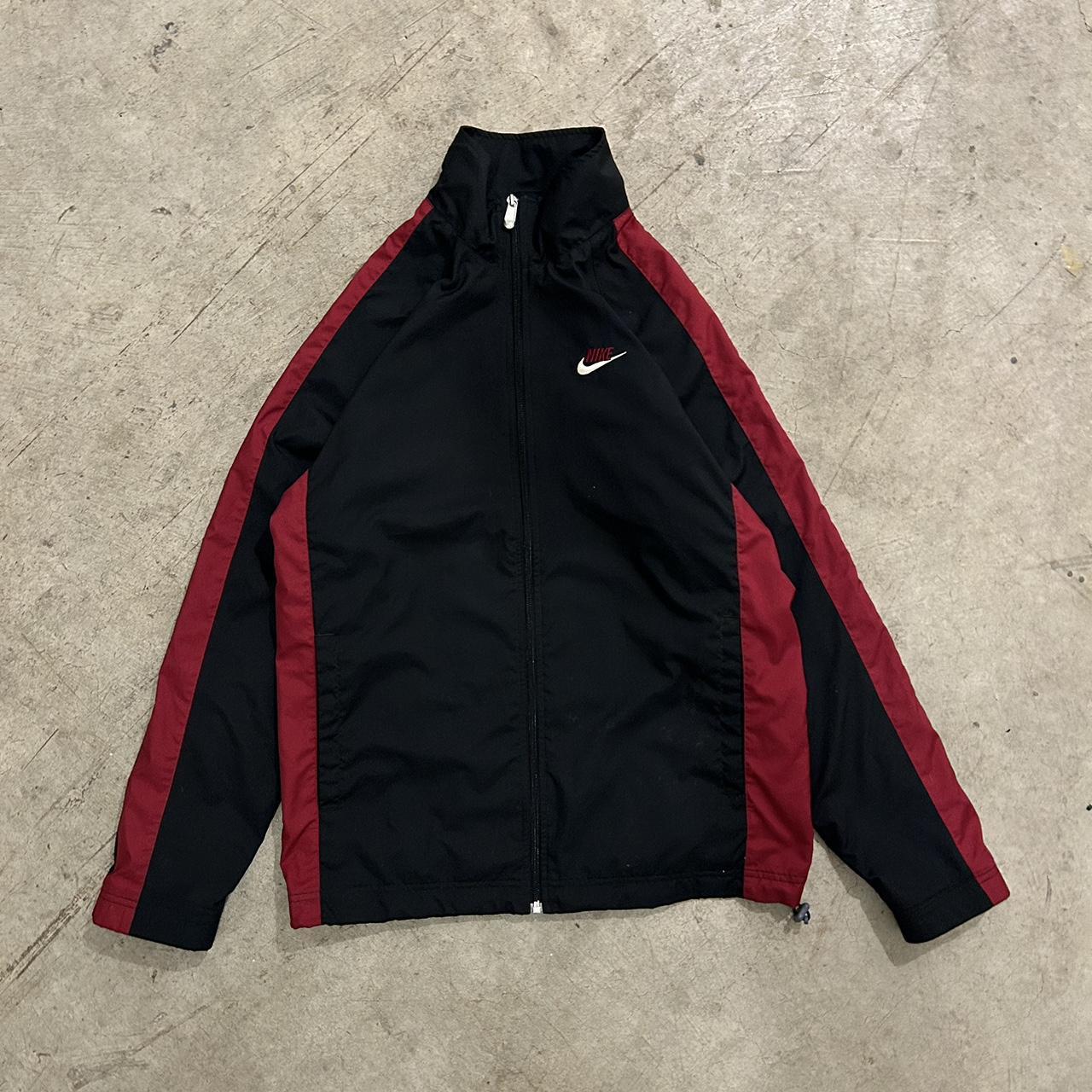 Vintage Nike Windbreaker Full-Zip online Jacket- Black and Red- Men's Small