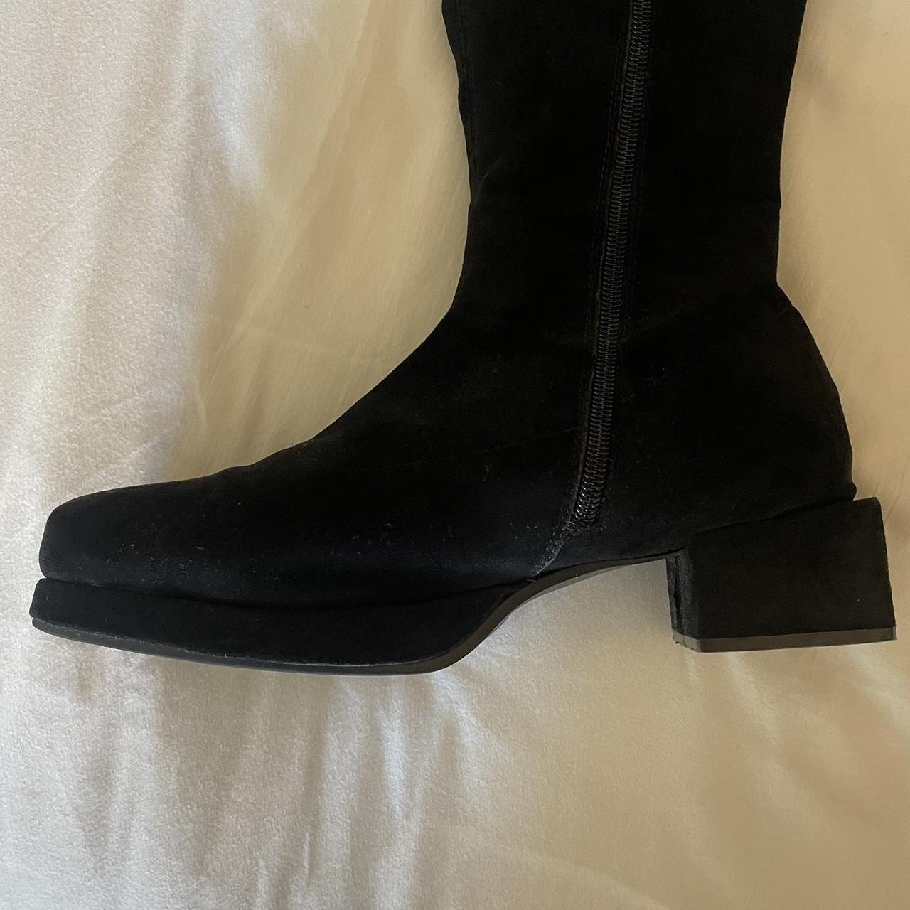 Unif black suede Moni Boots They have a small... - Depop