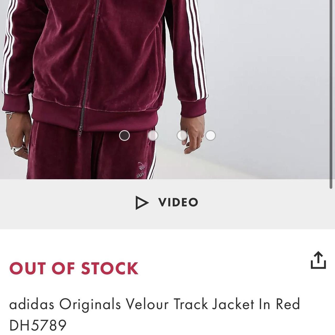 Adidas beckenbauer maroon on sale velour track top