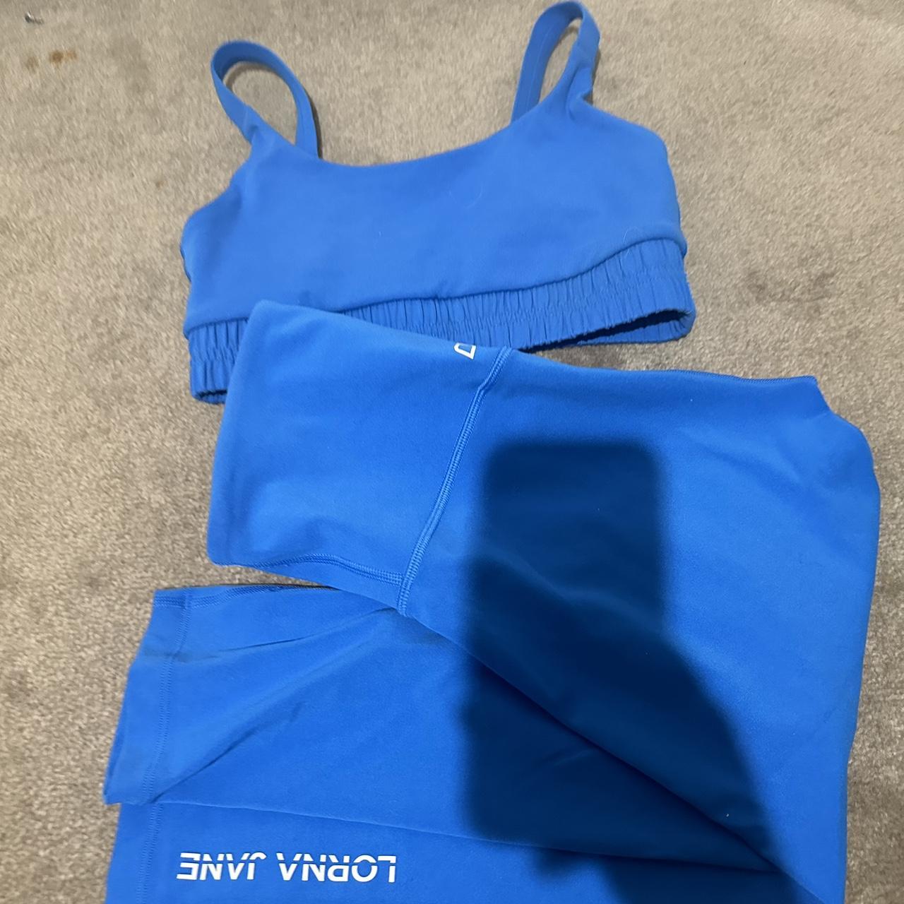 Lorna Jane electric blue lotus leggings and crop,... Depop