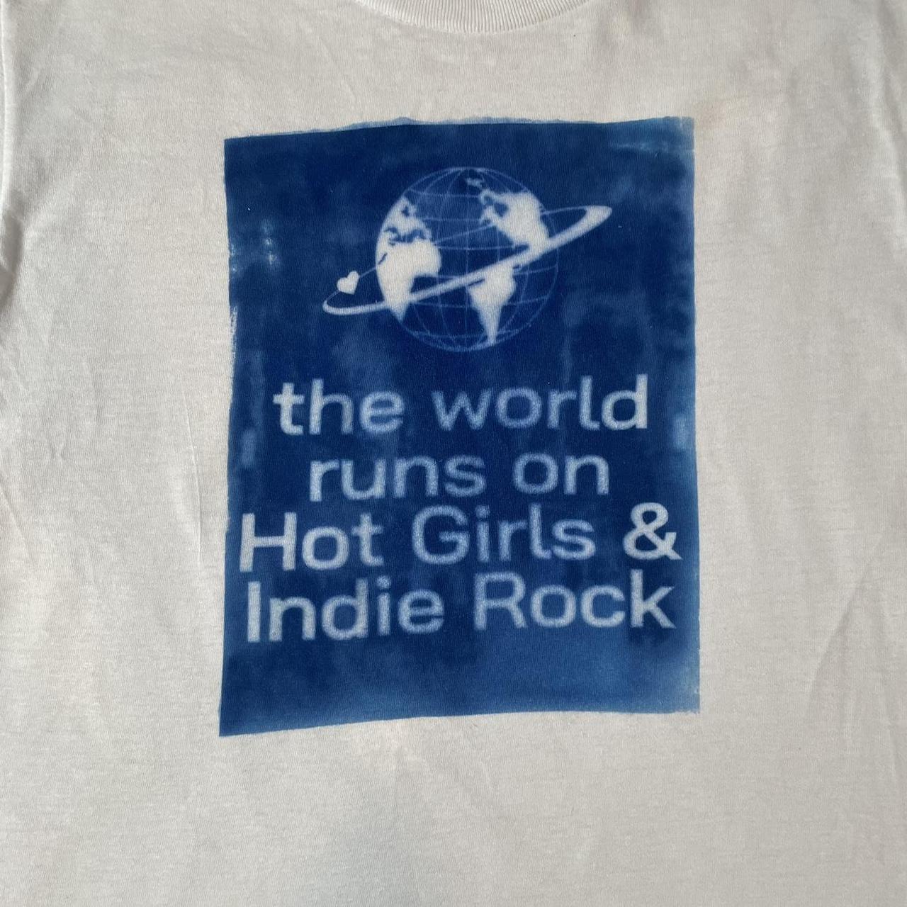 Women's White and Blue T-shirt (2)