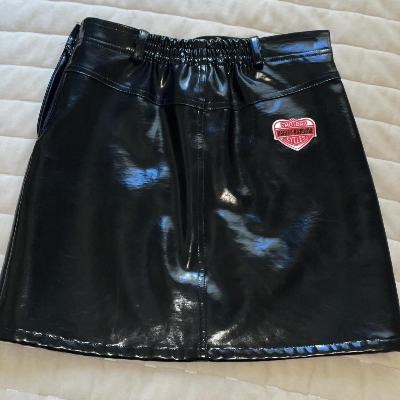 Harley davidson leather mini cheap skirt