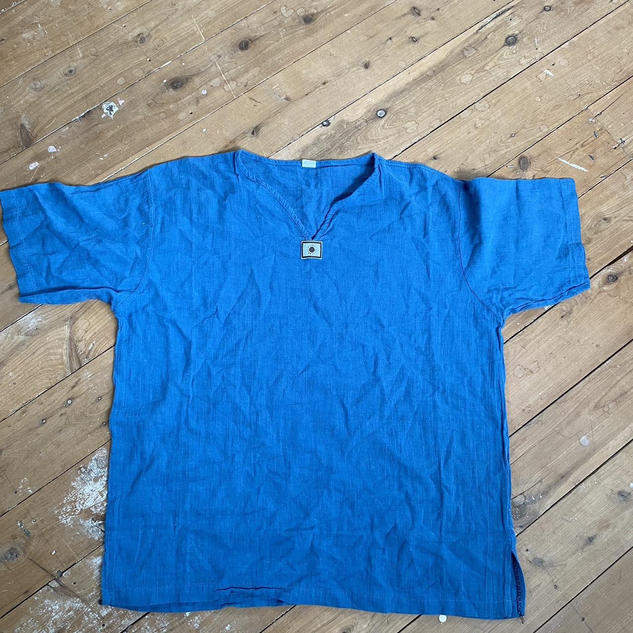 100% cotton, blue lightweight tshirt made in... - Depop