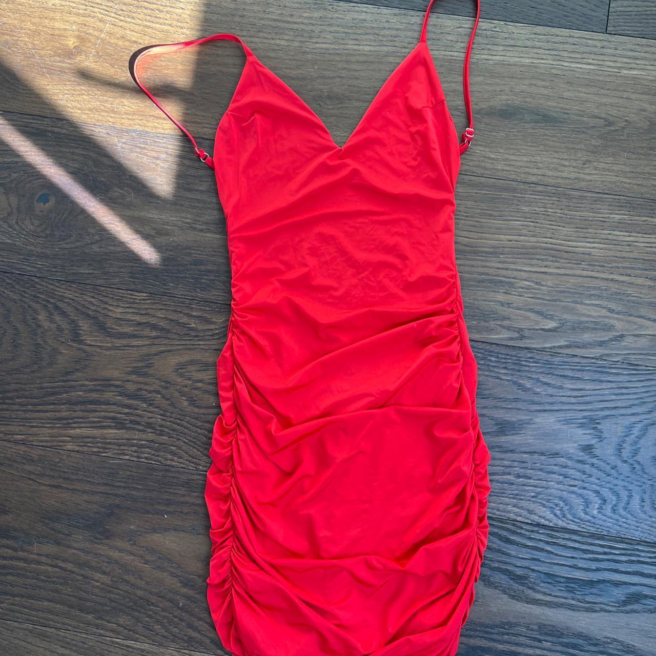 Tiger Mist Red Backless Mini Dress Condition:... - Depop