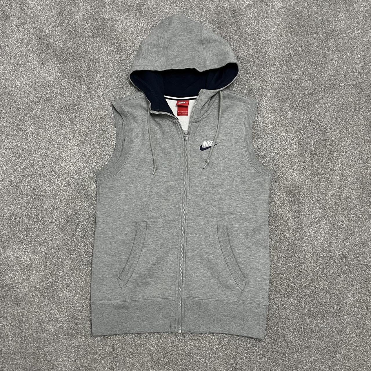 Grey nike sleeveless outlet hoodie