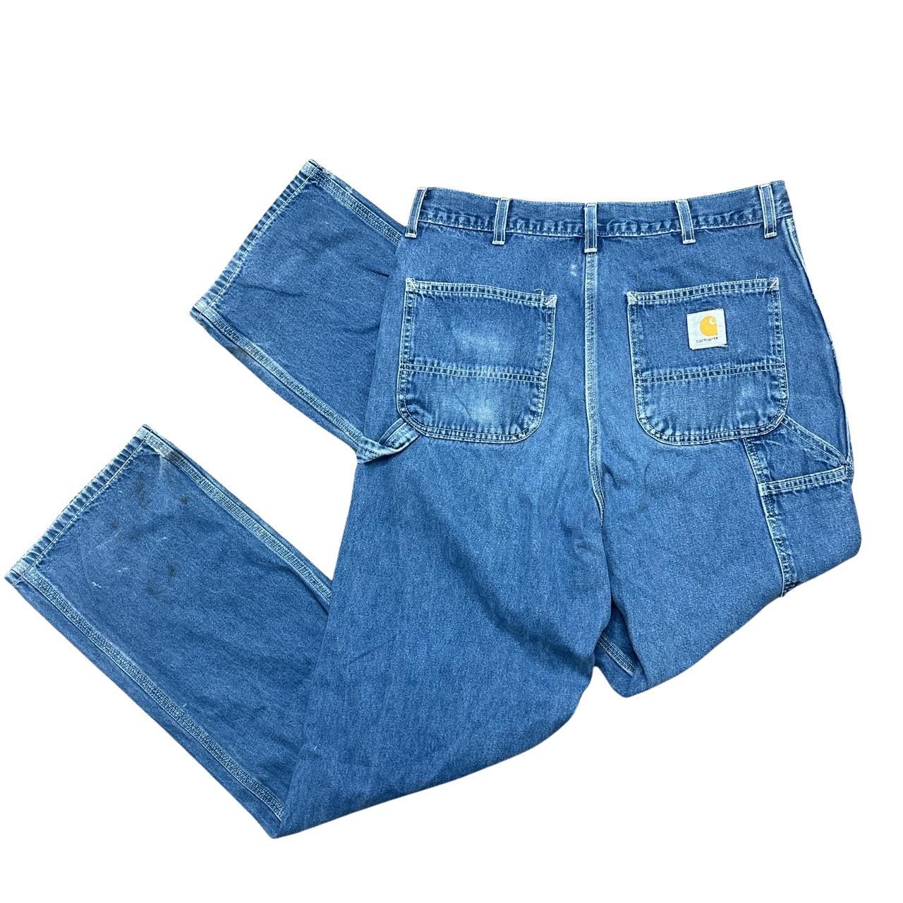 vintage cargo carhartt denim jeans has marks - Depop