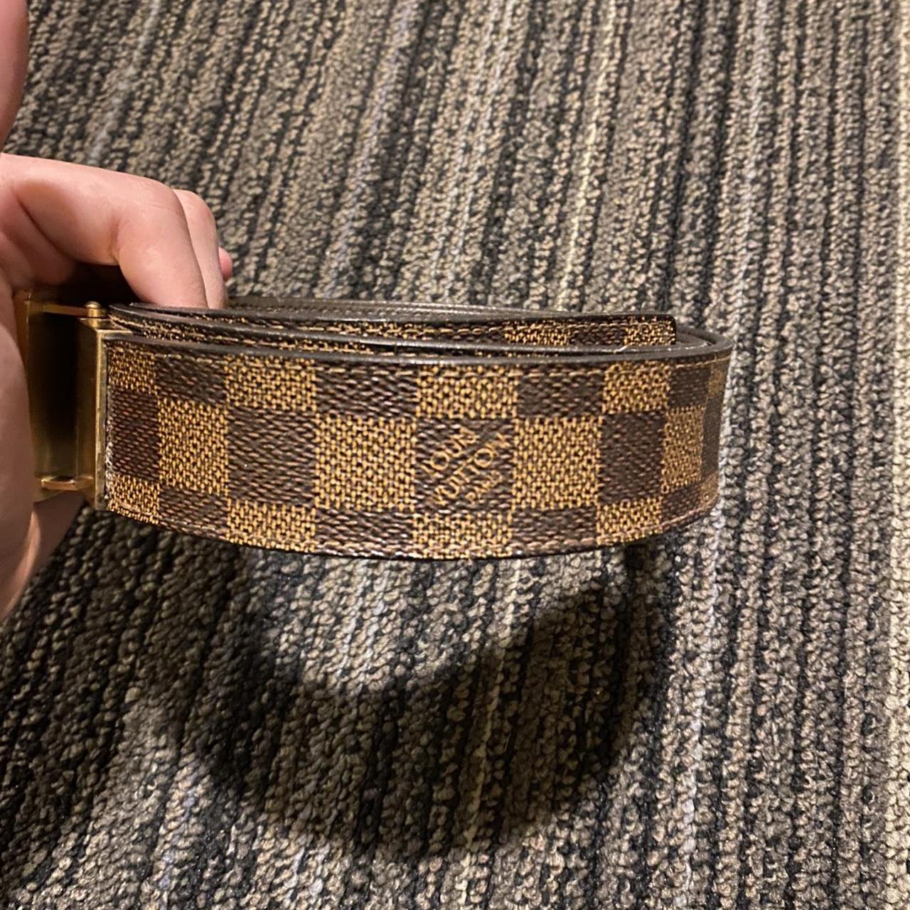 Men's Louis Vuitton belt in chocolate brown Retails - Depop