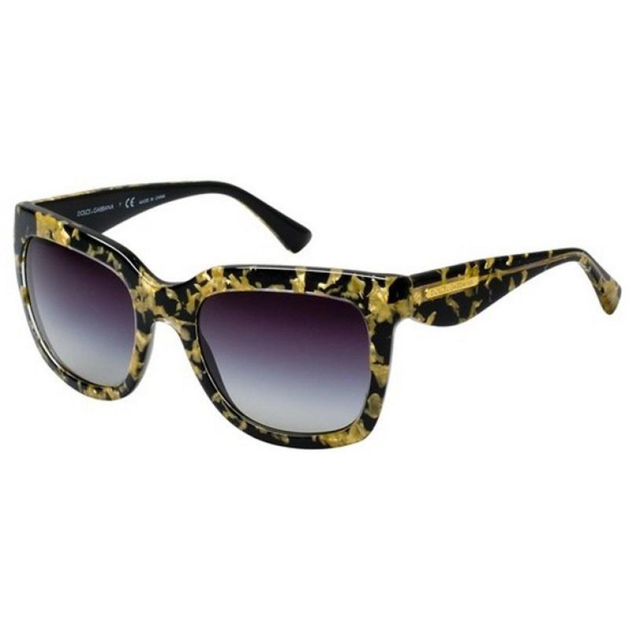 Dolce & Gabbana Women's Black And Gold Sunglasses | Depop