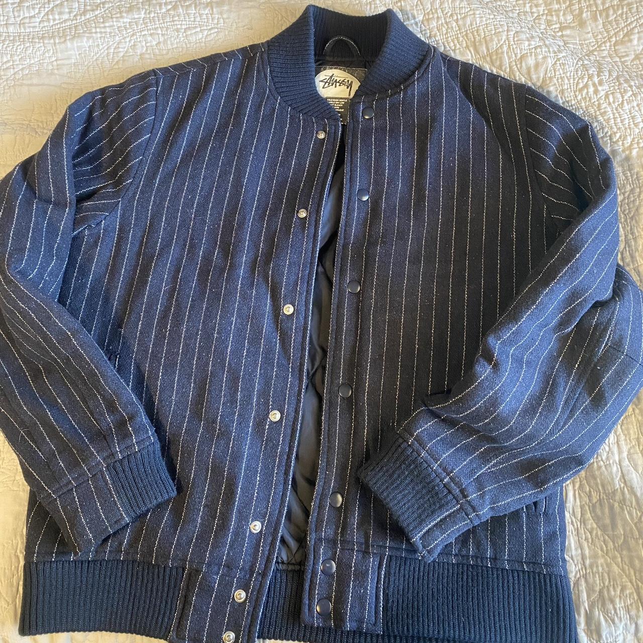 Stussy jacket Vintage Stussy wool striped jacket... - Depop