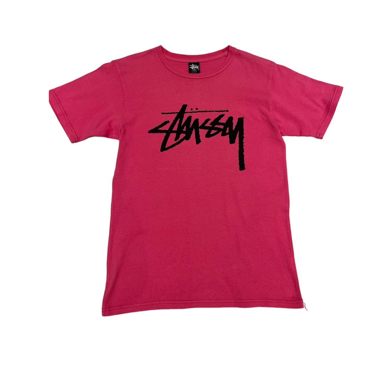 Pink Stussy Tshirt Small P2P: 18.5” Length:... - Depop