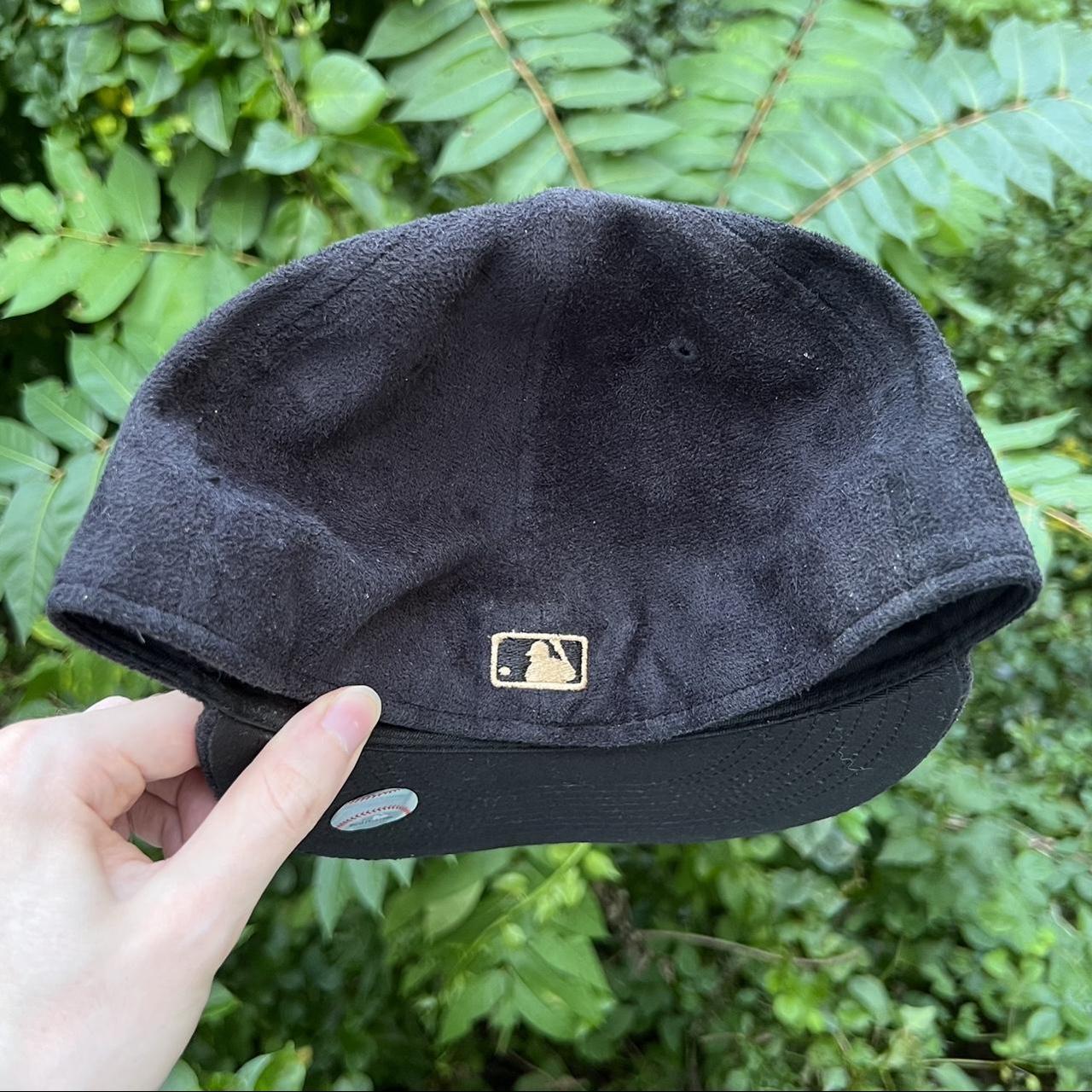 New Era Atlanta Braves Suede Leather Fitted Hat - Depop