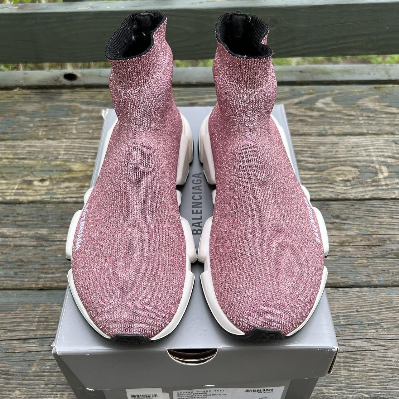 795 Balenciaga Speed Trainer Pink Sneakers Shoes