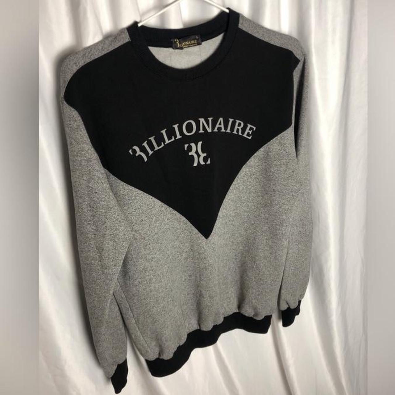 Billionaire Men's Black and Grey Sweatshirt