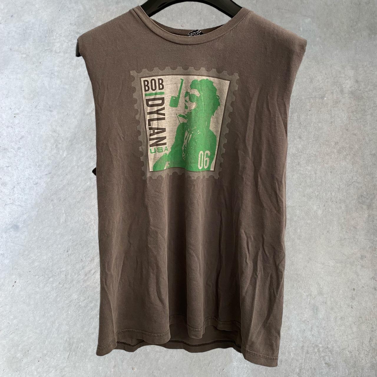 Y2K Bob Dylan Postage Stamp Sleeveless Music Tee... - Depop