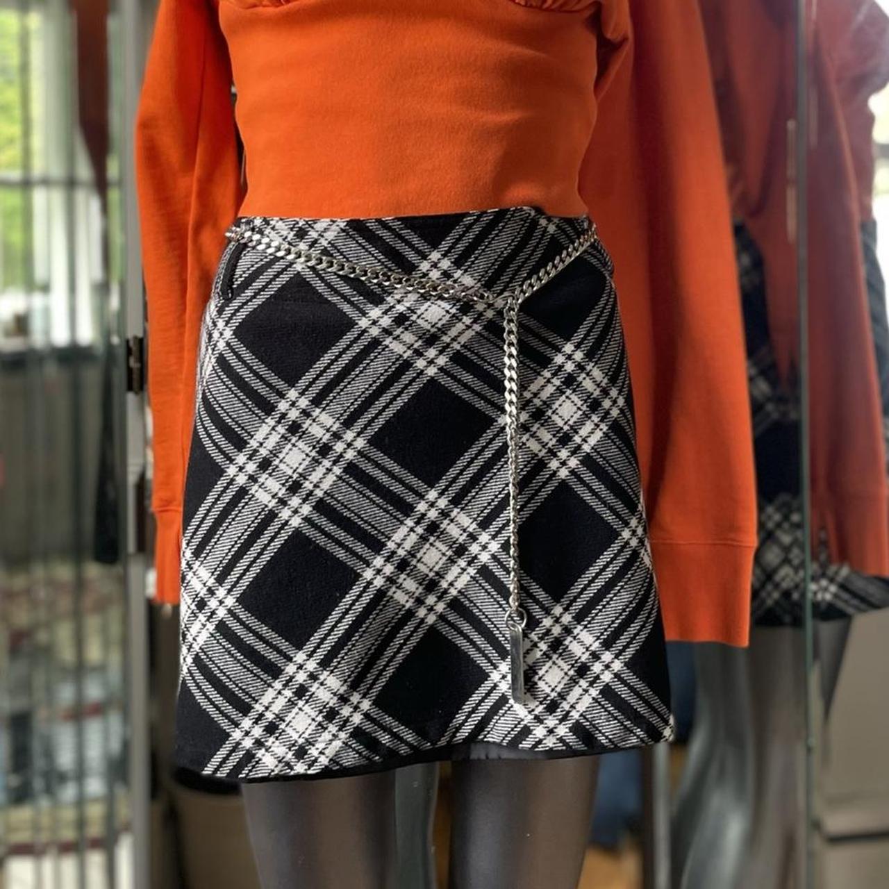 Plaid wool skirt outlet navy