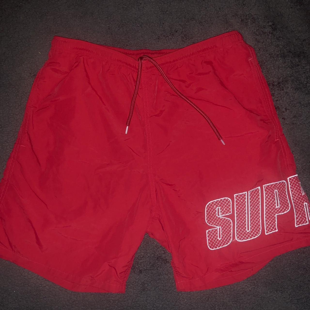 Supreme Men's Red and White Shorts | Depop