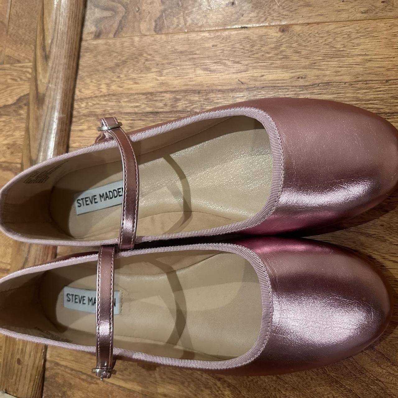 Pink Metallic Steve Madden Ballet Flats 🩰 Size 8... - Depop