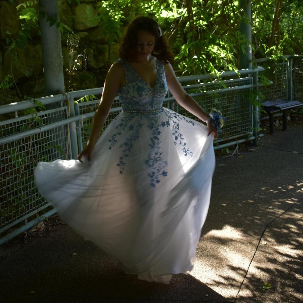 macy's white long formal dress