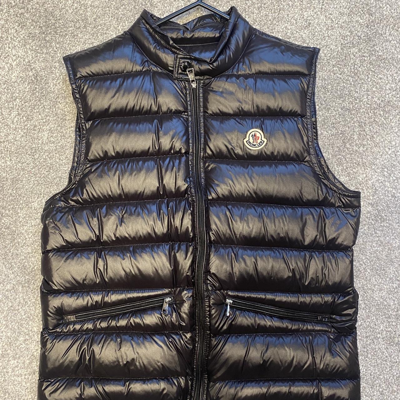 Moncler gilet small Like new Comes with... - Depop