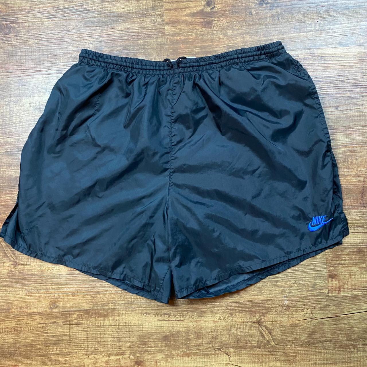 VTG 90's Nike Nylon Shorts Black Blue 477 ️DISCOUNTS... - Depop