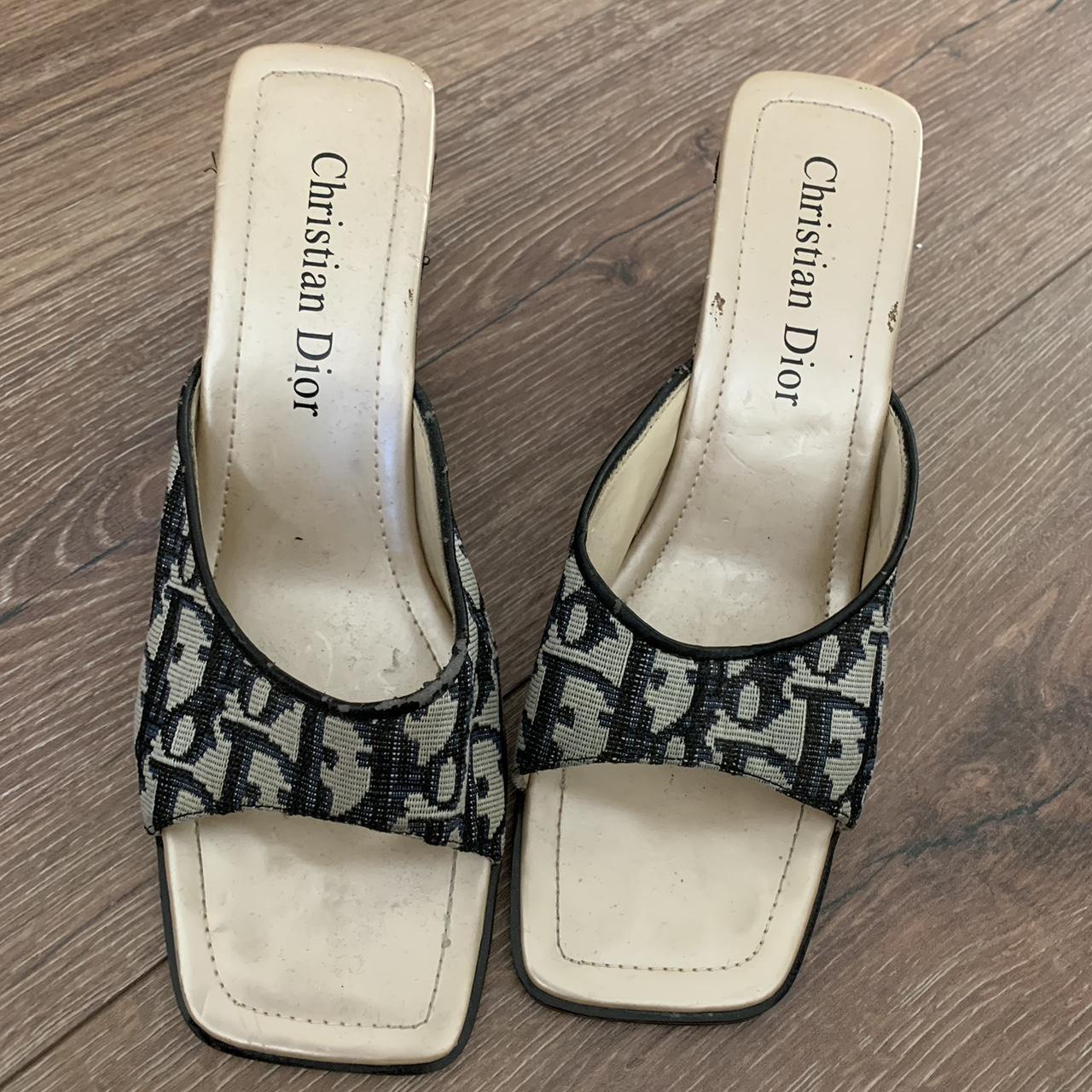 Christian Dior wedged mules monogram slides I’m a... - Depop