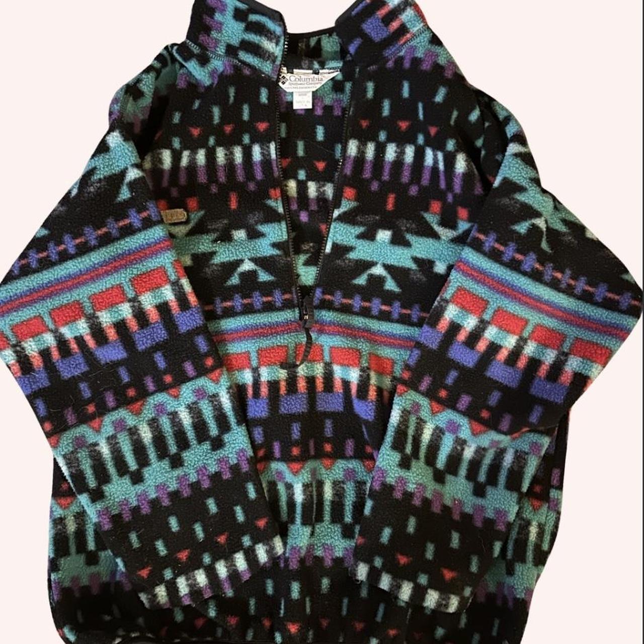 Vintage 90s Columbia Aztec Pattern Fleece