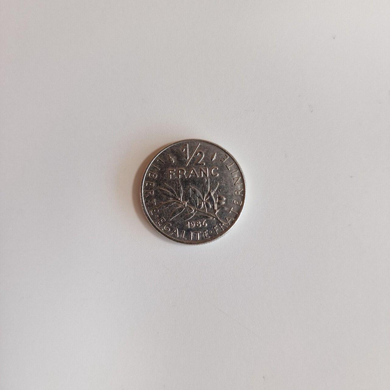 FRANCE 1986 Old 1/2 FRANC FRENCH COIN. #coin... - Depop