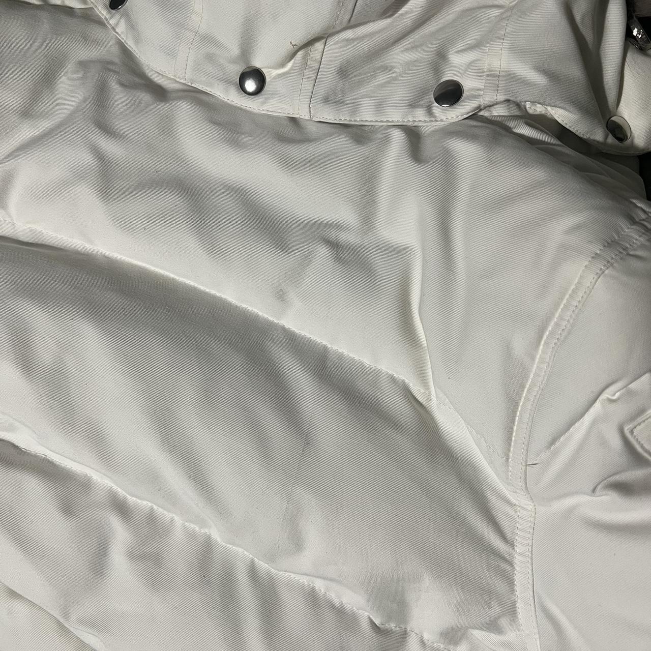 White authentic moose knuckles 3Q warm winter coat... - Depop