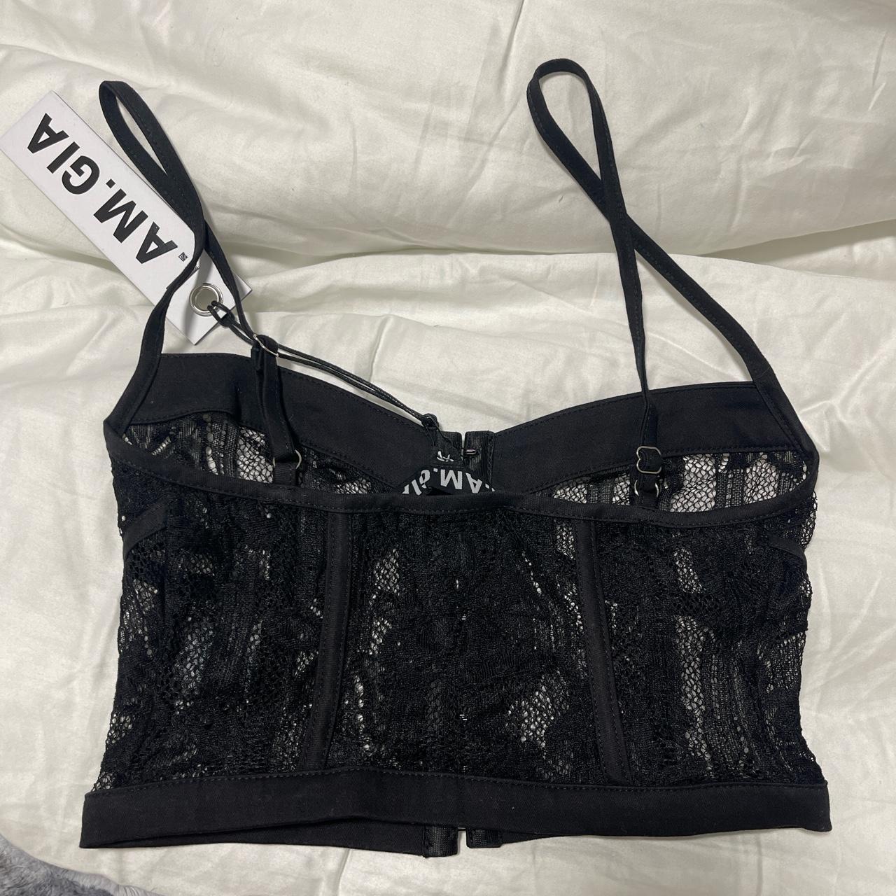 I am gia black lace corset crop top New with tags... - Depop