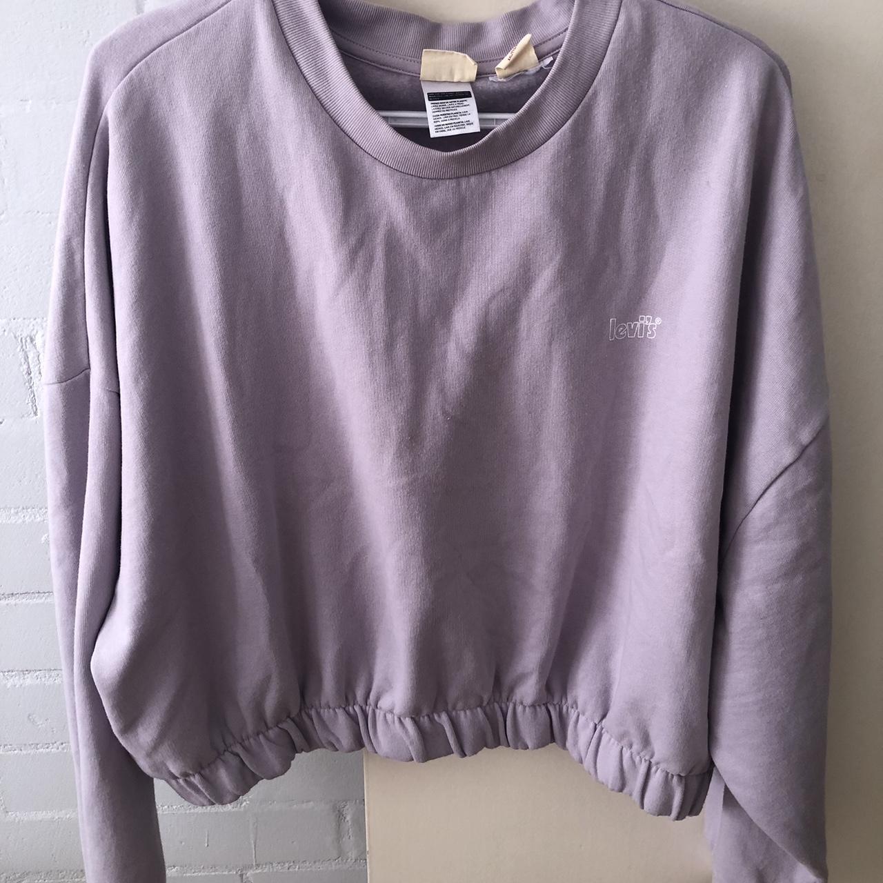 Levi’s cropped jumper, lilac colour. Size XXL Has a... - Depop