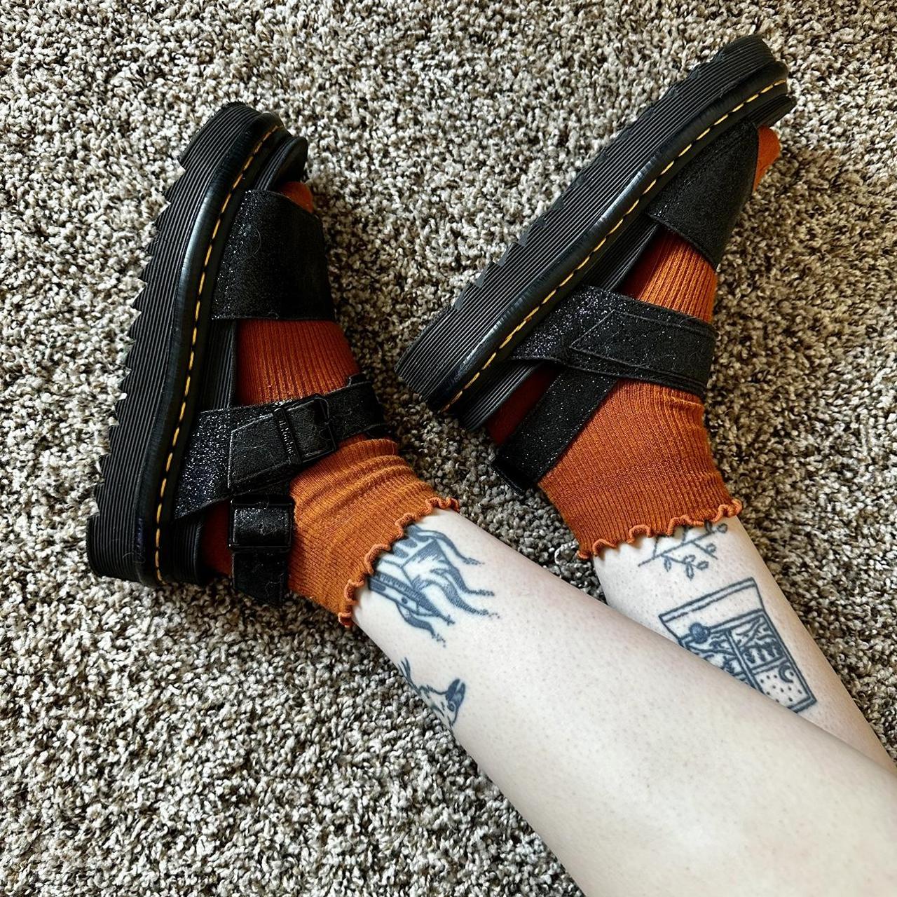 Sparkly black Dr Marten sandals. Not overly worn,... Depop