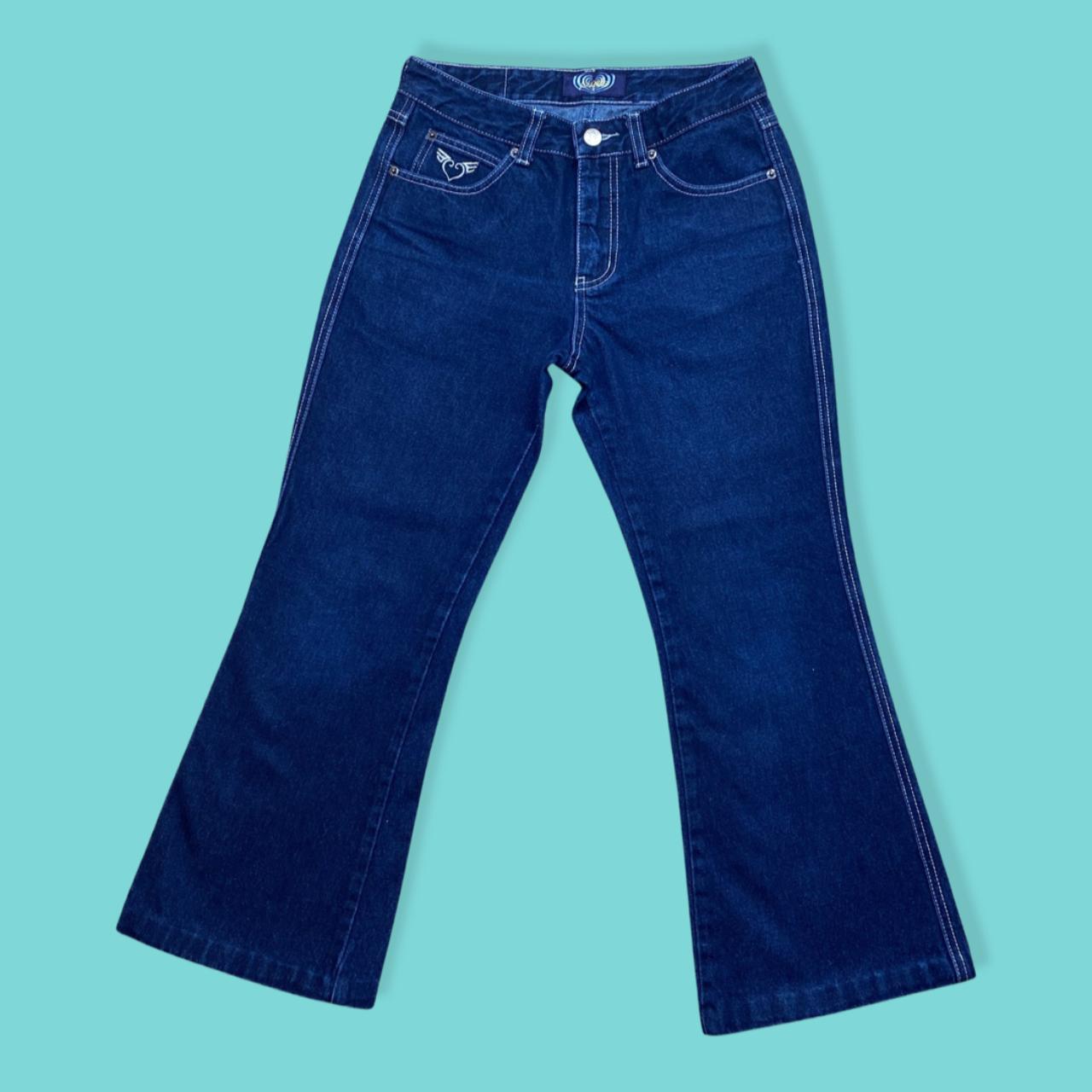 Angels Women's Blue and Silver Jeans Depop