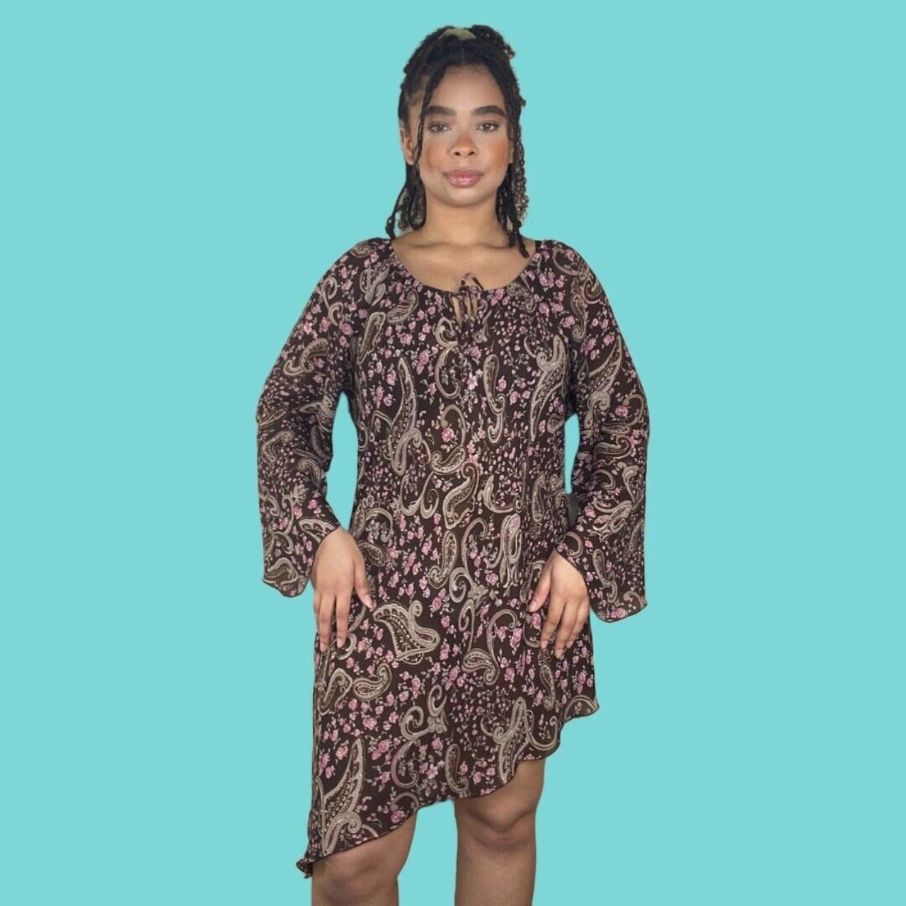 Vintage Sheer Paisley Print Dress Size3x Wide Depop 9597