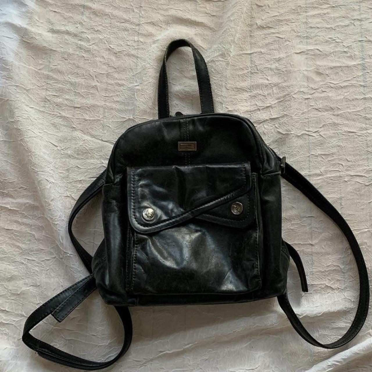 HUSH PUPPIES mini leather backpack #backpack... - Depop