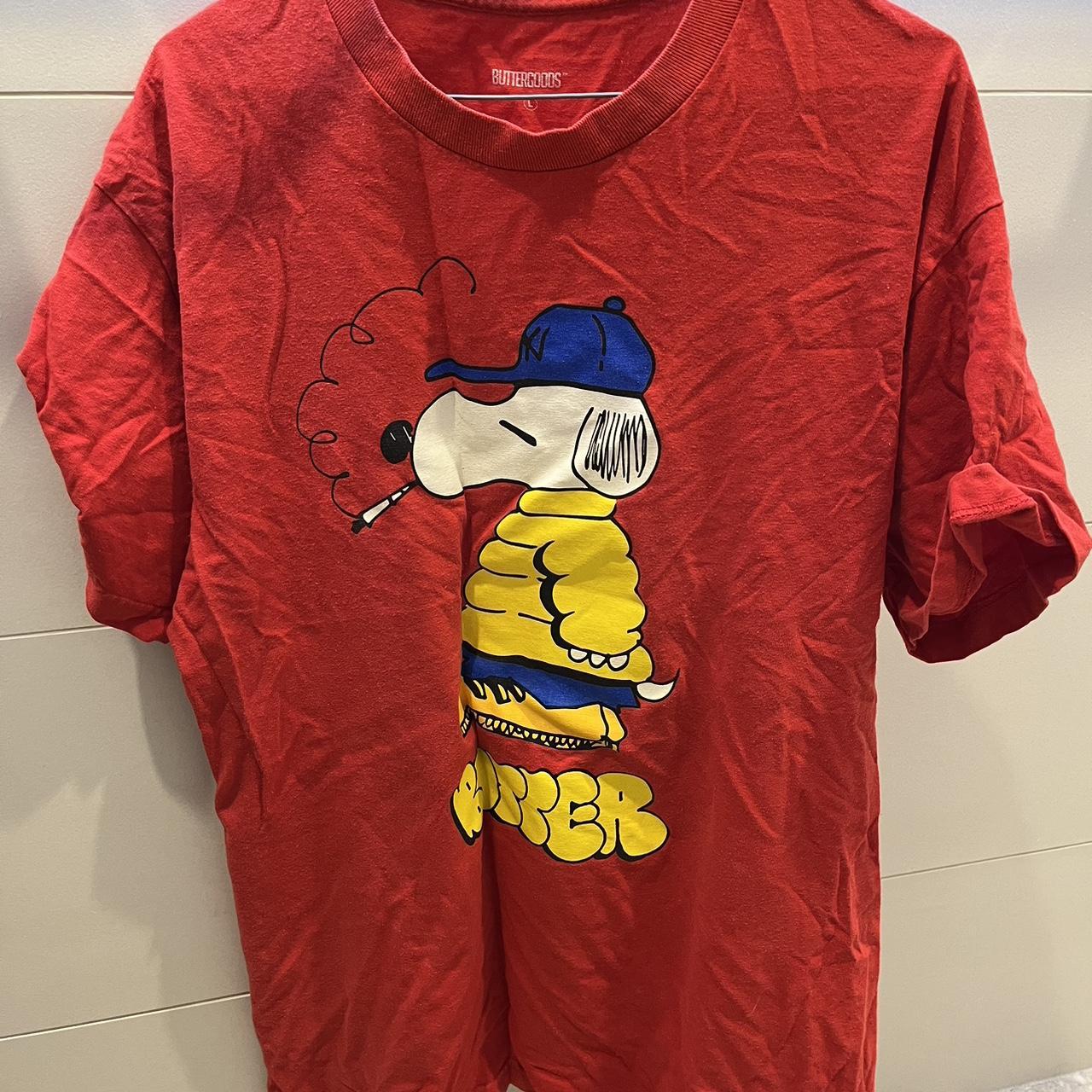 Butter Goods Snoopy T-shirt. Size large and fits... - Depop