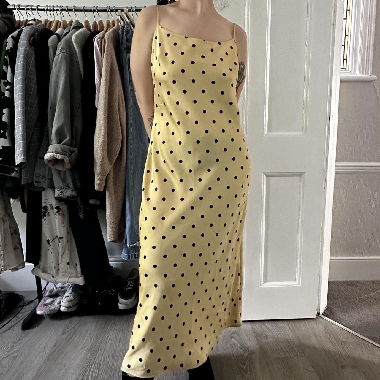 Glassons Yellow Dotted Maxi Dress Size Aus Uk Depop