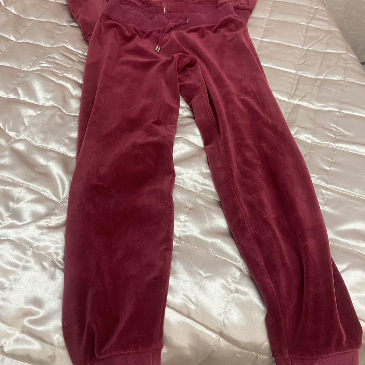 Juicy Couture Tracksuit Red Burgundy Cuffed Depop