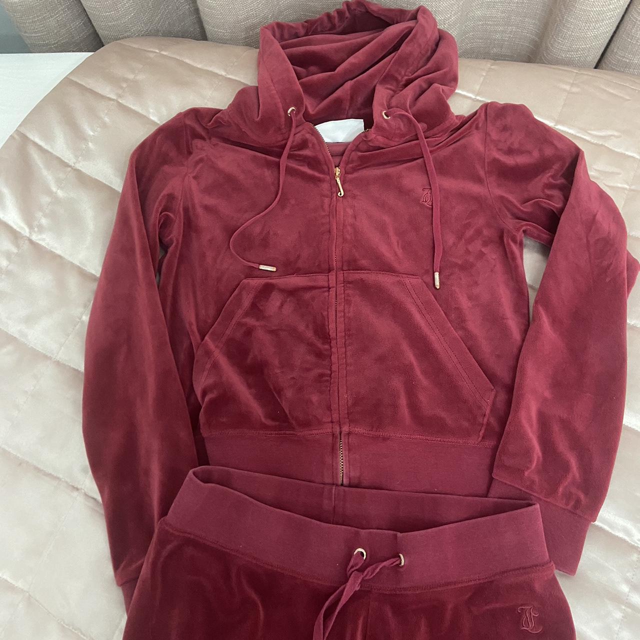 Juicy couture tracksuit Red Burgundy Cuffed... - Depop