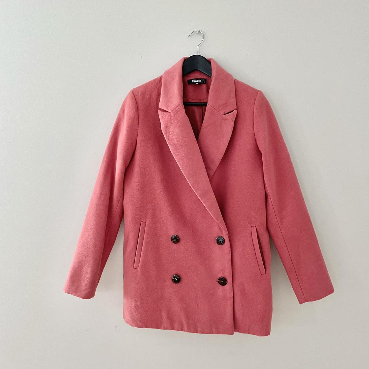 Missguided Rose Pink Double Breasted Coat 3 UK. Depop