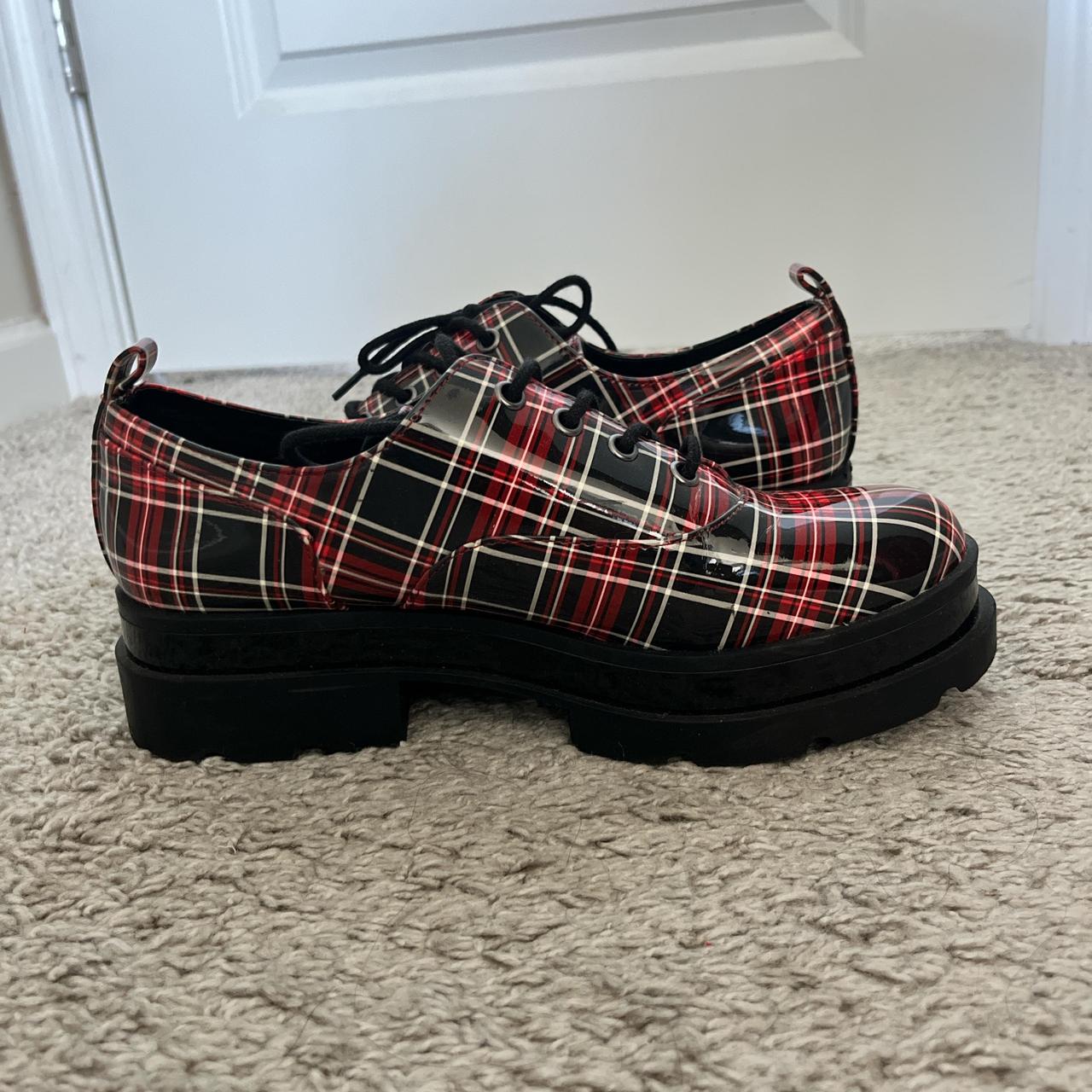 Never worn Jessica Simpson red plaid patent Depop