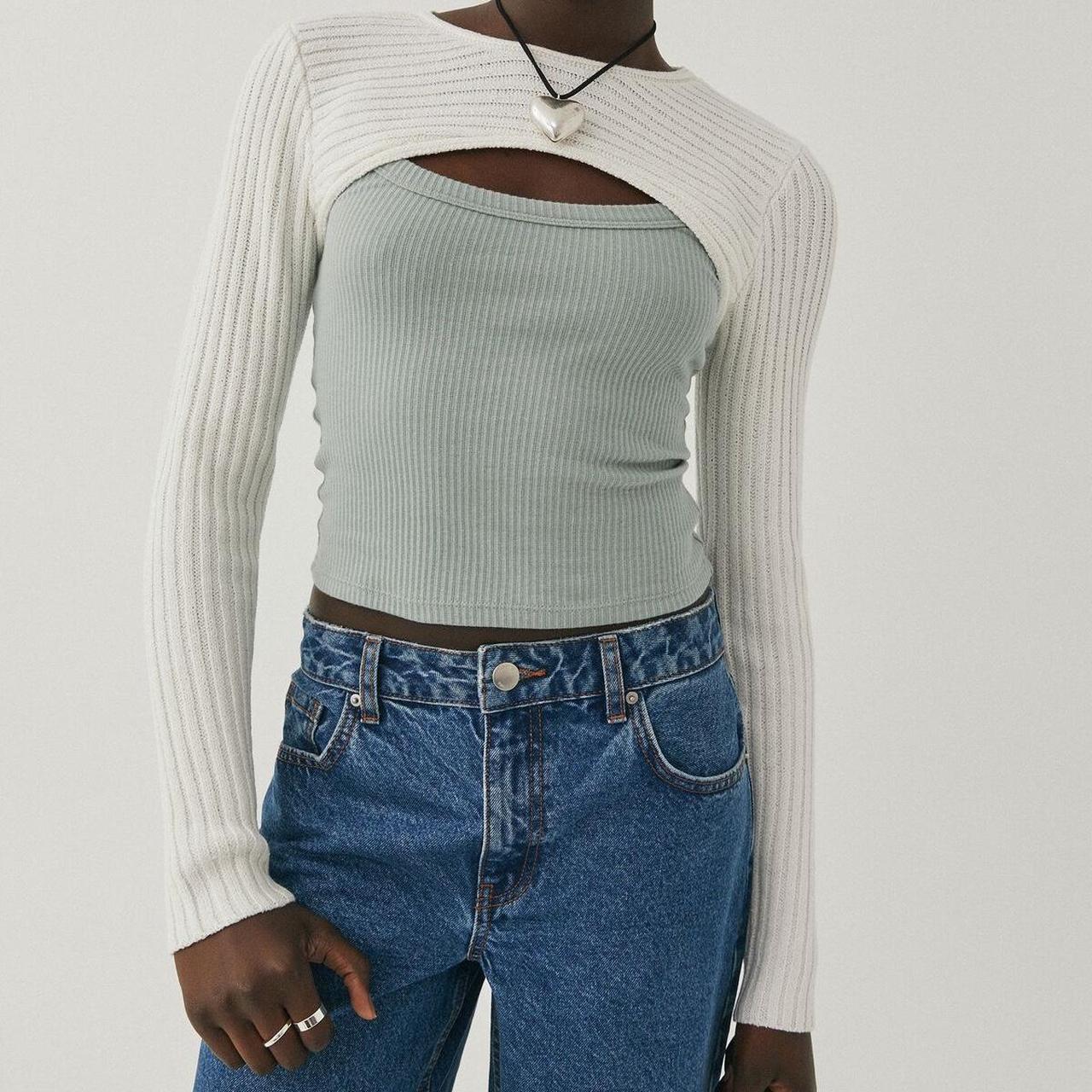 supre white knit shrug perfect to spice up an... Depop