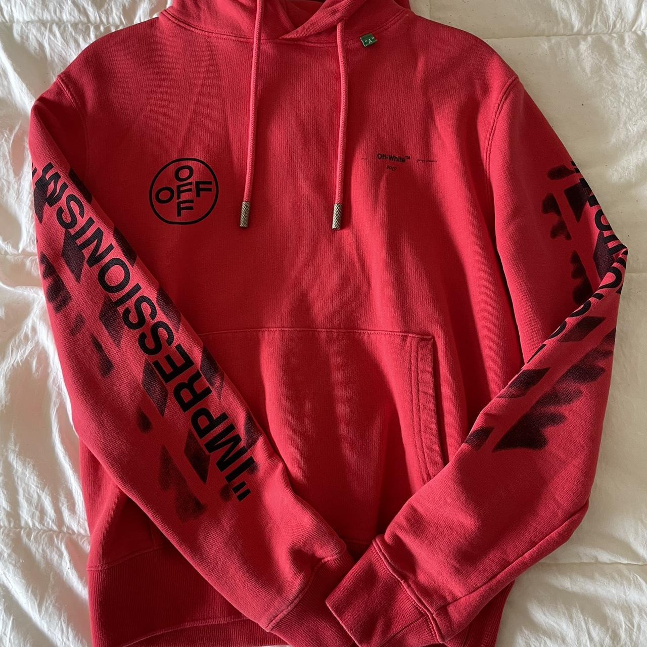 Off white best sale impressionism hoodie red