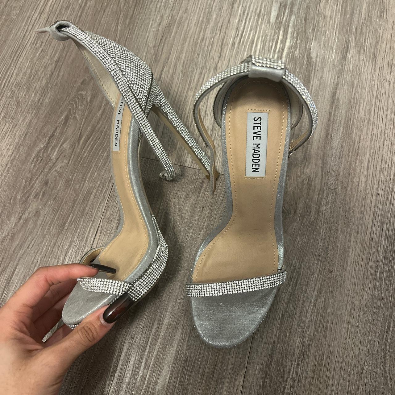 Steve madden silver rhinestone heels online