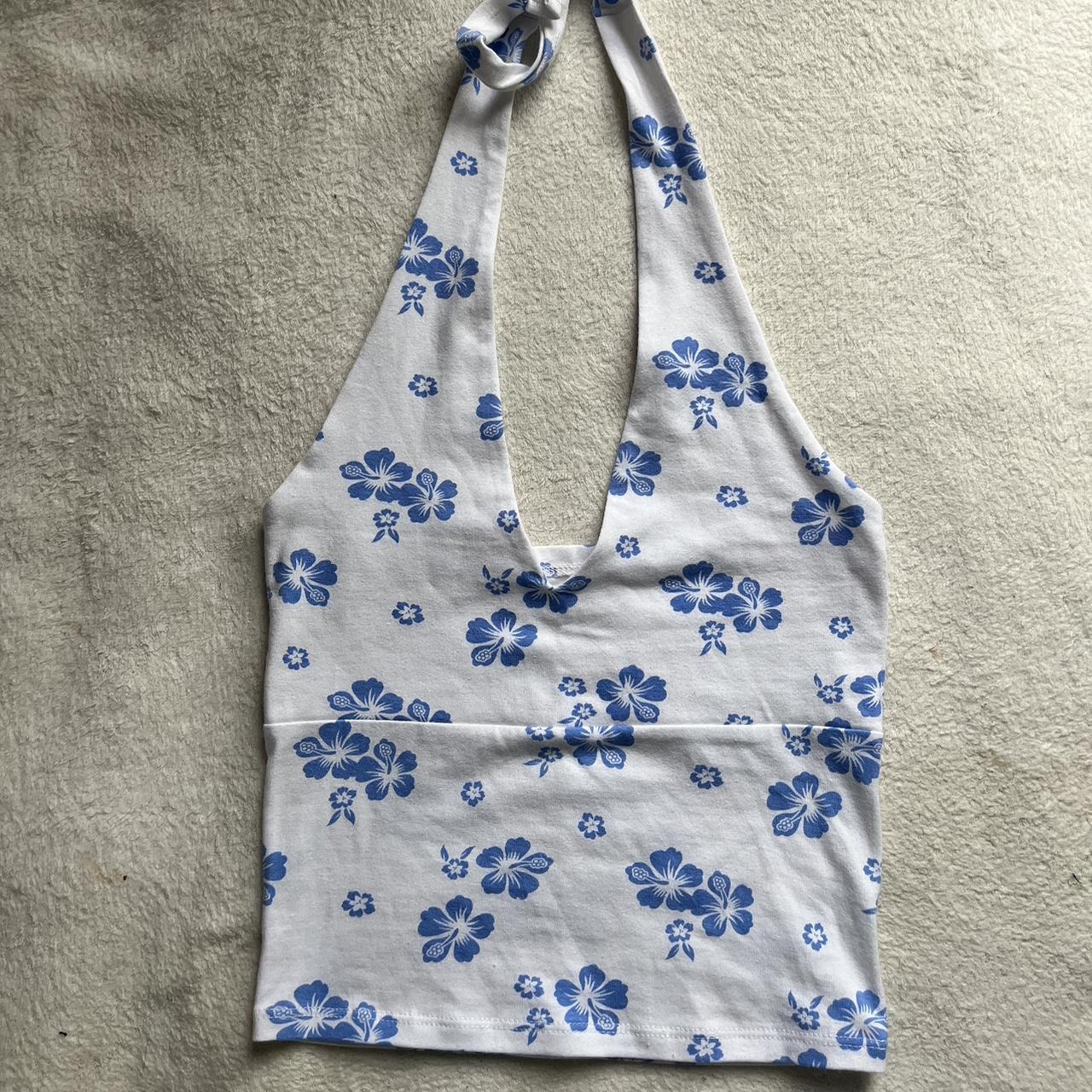 Hollister floral halter top -size xs -perfect... - Depop