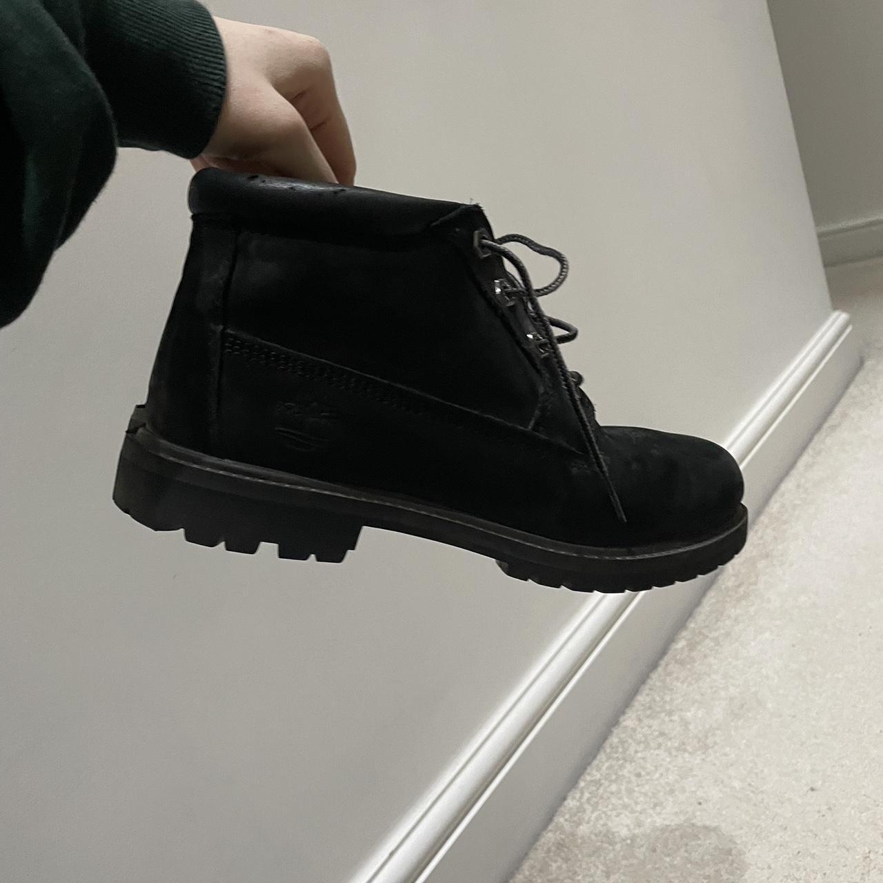 Black low outlet cut timberland boots