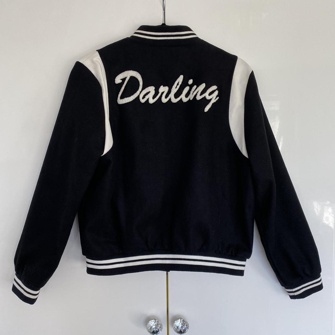 Women's Black and White Jacket Depop