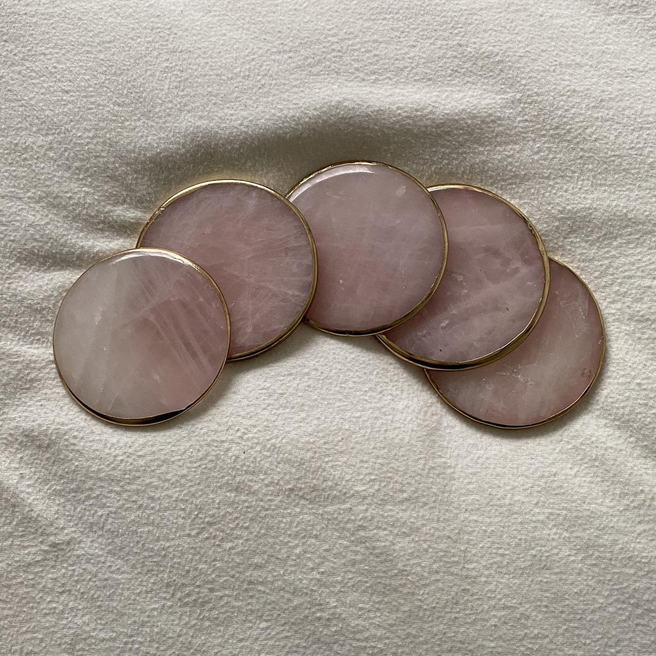 🩰 rose quartz set of 5 costars 🩰 real rose quartz,... Depop