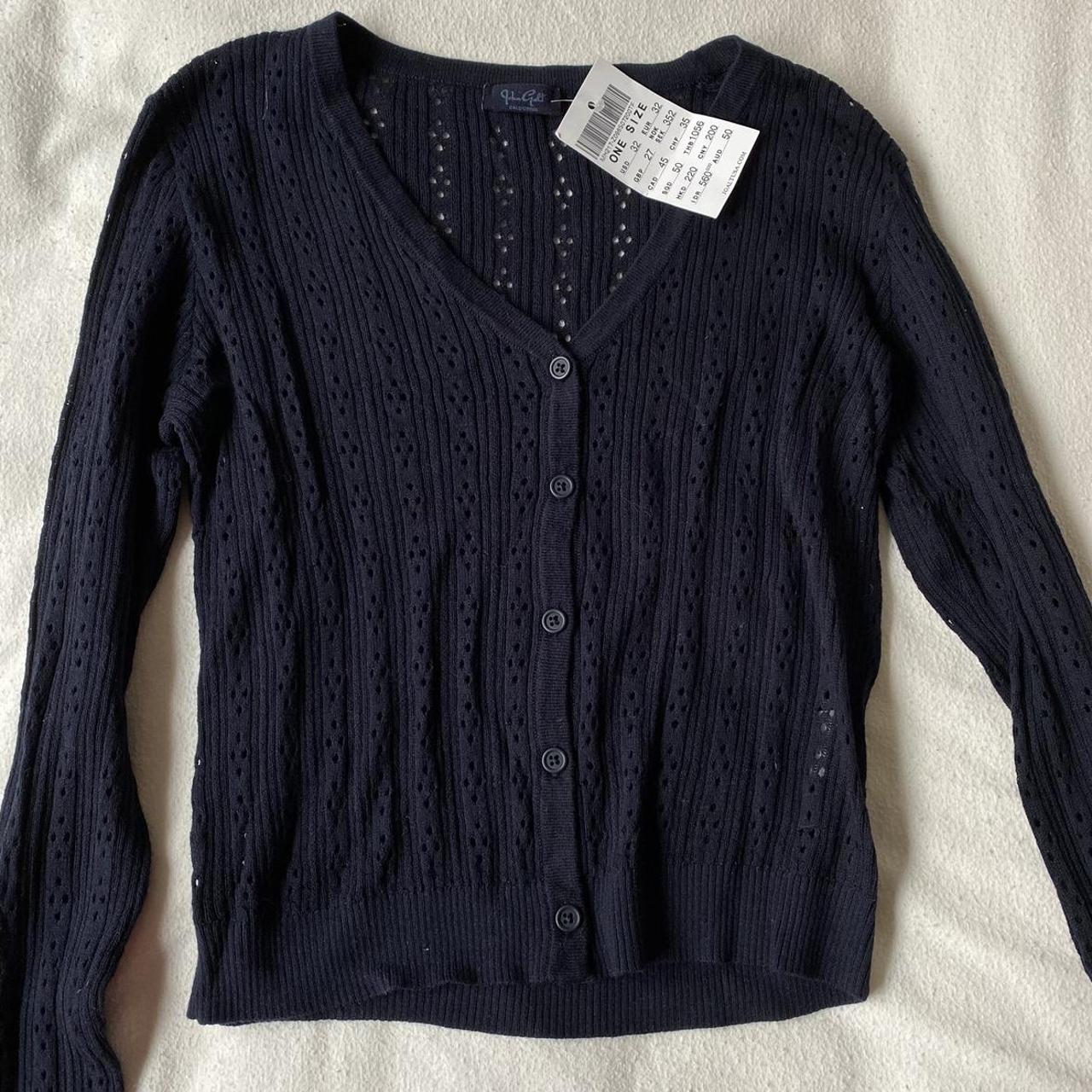 Brandy Melville Women's Navy Cardigan | Depop